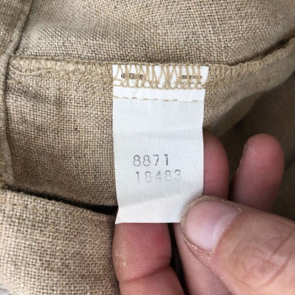 Ruff Hewn Mens Shorts Size 36W Beige 100% Linen Pleated Cuffed Casual Chino - Picture 11 of 12